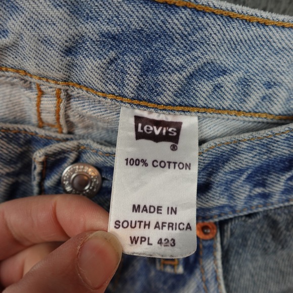 Vintage Levis 501xx Jeans Mens 34x36 (31x31) Blue Distressed Button Fly - Picture 5 of 13